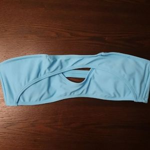 Forever 21 bandeau blue bikini top XL